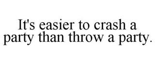 IT'S EASIER TO CRASH A PARTY THAN THROWA PARTY. trademark