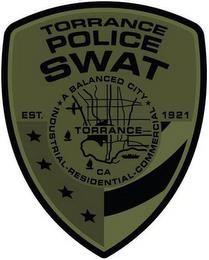 TORRANCE POLICE SWAT A BALANCED CITY TORRANCE CA INDUSTRIAL - RESIDENTIAL - COMMERCIAL EST. 1921 trademark