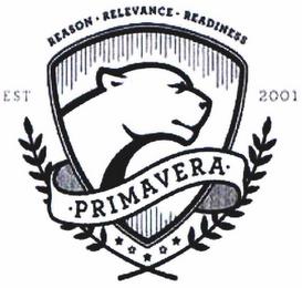 REASON · RELEVANCE · READINESS EST. 2001 · PRIMAVERA · trademark