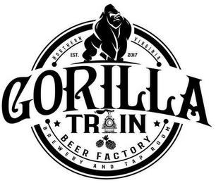 GORILLA TRAIN BEER FACTORY NORTHERN VIRGINIA BREWERY AND TAP ROOM EST. 2017 trademark