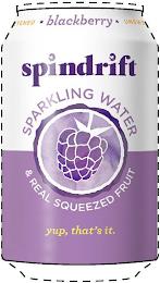 SPINDRIFT, * BLACKBERRY *, UNSWEETENED, SPARKLING WATER, & REAL SQUEEZED FRUIT, YUP, THAT'S IT. trademark