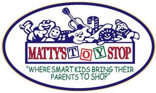 MATTY'S TOY STOP WHERE SMART KIDS BRINGTHEIR PARENTS TO SHOP trademark