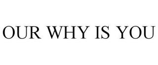 OUR WHY IS YOU trademark