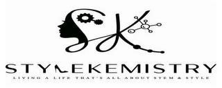 SK STYLEKEMISTRY LIVING A LIFE THAT'S ALL ABOUT STEM & STYLE trademark