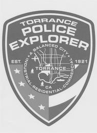 TORRANCE POLICE EXPLORER EST. 1921 A BALANCED CITY TORRANCE CA INDUSTRIAL RESIDENTIAL COMMERCIAL trademark