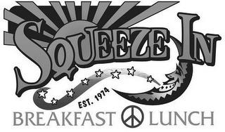 SQUEEZE IN EST. 1974 BREAKFAST LUNCH trademark