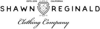 ESTD. 2016 CALIFORNIA SHAWN REGINALD SRCLOTHING COMPANY trademark