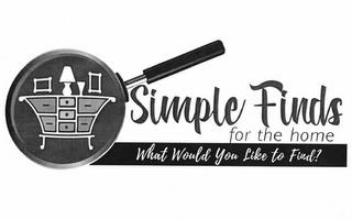 SIMPLE FINDS FOR THE HOME WHAT WOULD YOU LIKE TO FIND? trademark