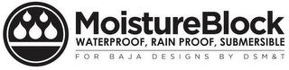 MOISTUREBLOCK WATERPROOF, RAIN PROOF, SUBMERSIBLE FOR BAJA DESIGNS BY DSM&T trademark