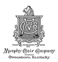 MCCO INCORPORATED OWENSBORO, KY. TRADE ESTABLISHED MARK 1872 MURPHY CHAIR COMPANY INCORPORATED OWENSBORO, KENTUCKY trademark