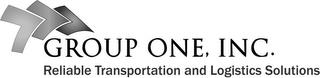 GROUP ONE, INC. RELIABLE TRANSPORTATIONAND LOGISTICS SOLUTIONS trademark