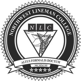 NORTHWEST LINEMAN COLLEGE NLC ALTUS FORMALIS DOCTUM MCMXCIII M H P D HALIS DOCTUM MCMXCIII M H P D H trademark