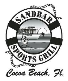 SANDBAR SPORTS GRILL COCOA BEACH, FL. trademark