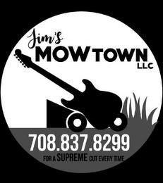 JIM'S MOWTOWN LLC 708.837.8299 FOR A SUPREME CUT EVERY TIME trademark