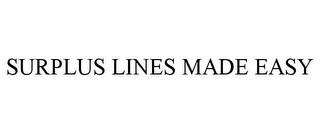 SURPLUS LINES MADE EASY trademark