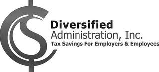 DIVERSIFIED ADMINISTRATION, INC. TAX SAVINGS FOR EMPLOYERS & EMPLOYEES trademark