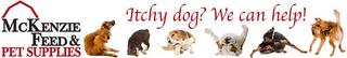 MCKENZIE FEED & PET SUPPLIES ITCHY DOG? WE CAN HELP! trademark