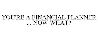 YOU'RE A FINANCIAL PLANNER ... NOW WHAT? trademark