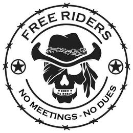 FREE RIDERS NO MEETINGS - NO DUES trademark