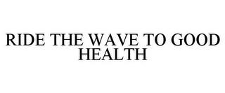 RIDE THE WAVE TO GOOD HEALTH trademark