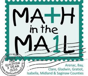 MA+H IN THE MA1L PROSPERITY REGION 5 FREE FOR QUALIFYING 3 YEAR OLDS WWW.MATHINTHEMAIL.ORG ARENAC, BAY, CLARE, GLADWIN, GRATIOT, ISABELLA, MIDLAND & SAGINAW COUNTIES trademark