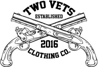 TWO VETS CLOTHING CO. ESTABLISHED 2016 trademark