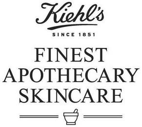 KIEHL'S SINCE 1851 FINEST APOTHECARY SKINCARE trademark