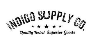 INDIGO SUPPLY CO. QUALITY TESTED SUPERIOR GOODS trademark