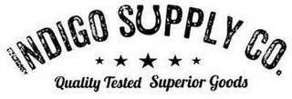 INDIGO SUPPLY CO. QUALITY TESTED SUPERIOR GOODS trademark