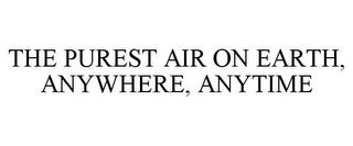 THE PUREST AIR ON EARTH, ANYWHERE, ANYTIME trademark