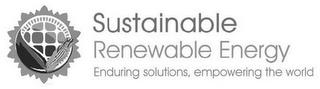 SUSTAINABLE RENEWABLE ENERGY ENDURING SOLUTIONS, EMPOWERING THE WORLD trademark