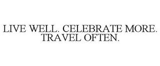 LIVE WELL. CELEBRATE MORE. TRAVEL OFTEN. trademark