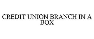 CREDIT UNION BRANCH IN A BOX trademark