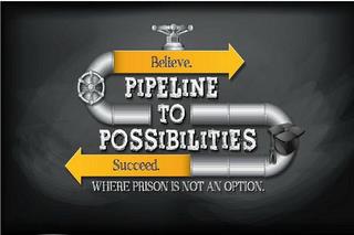 BELIEVE. PIPELINE TO POSSIBILITIES SUCCEED. WHERE PRISON IS NOT AN OPTION. trademark