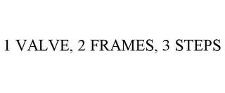 1 VALVE, 2 FRAMES, 3 STEPS trademark