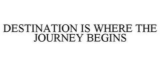 DESTINATION IS WHERE THE JOURNEY BEGINS trademark