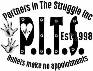 PARTNERS IN THE STRUGGLE INC BULLETS MAKE NO APPOINTMENTS EST:1998 P.I.T.S. trademark