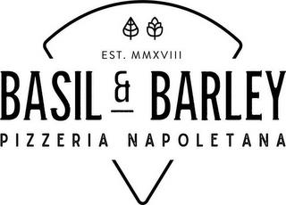 BASIL & BARLEY PIZZERIA NAPOLETANA EST.MMXVIII trademark