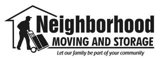 NEIGHBORHOOD MOVING AND STORAGE LET OURFAMILY BE PART OF YOUR COMMUNITY trademark