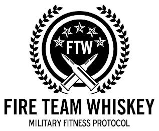 FTW FIRE TEAM WHISKEY MILITARY FITNESS PROTOCOL trademark