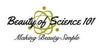 BEAUTY OF SCIENCE 101 MAKING BEAUTY SIMPLE trademark