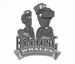 BOOMING WHALES MOVING & STORAGE BW B trademark