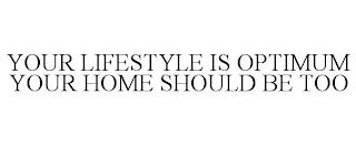 YOUR LIFESTYLE IS OPTIMUM YOUR HOME SHOULD BE TOO trademark