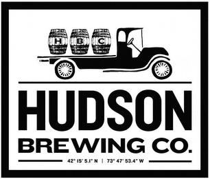 HBC HUDSON BREWING CO. 42° 15' 5.1" N | 73° 47' 53.4" W trademark