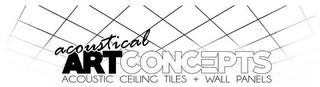 ACOUSTICAL ART CONCEPTS ACOUSTIC CEILING TILES + WALL PANELS trademark