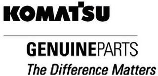 KOMATSU GENUINEPARTS THE DIFFERENCE MATTERS trademark