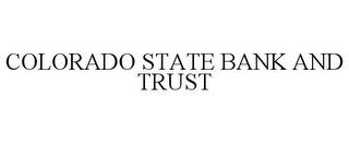 COLORADO STATE BANK AND TRUST trademark