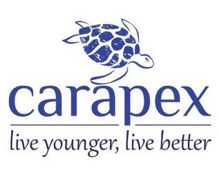 CARAPEX LIVE YOUNGER, LIVE BETTER trademark