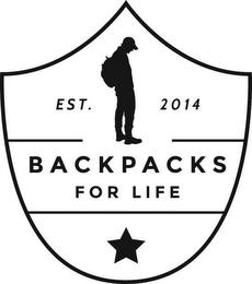 EST. 2014 BACKPACKS FOR LIFE trademark