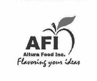 AFI ALTURA FOOD INC. FLAVORING YOUR IDEAS trademark